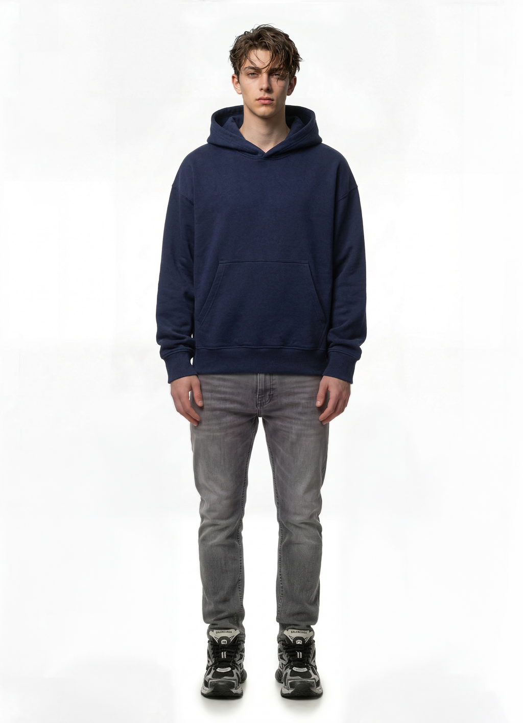 BASIC HOODIE - blue