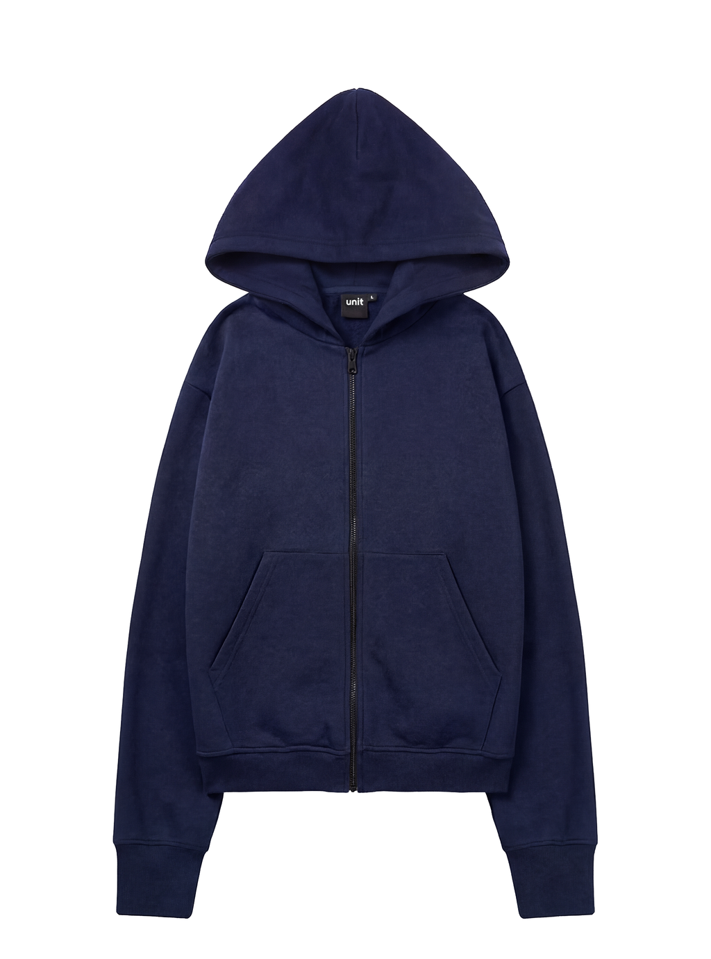 BASIC ZIP HOODIE - blue