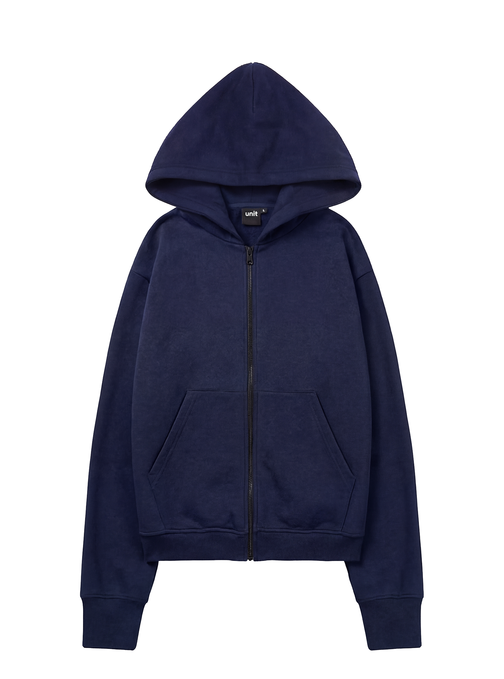 BASIC ZIP HOODIE - blue