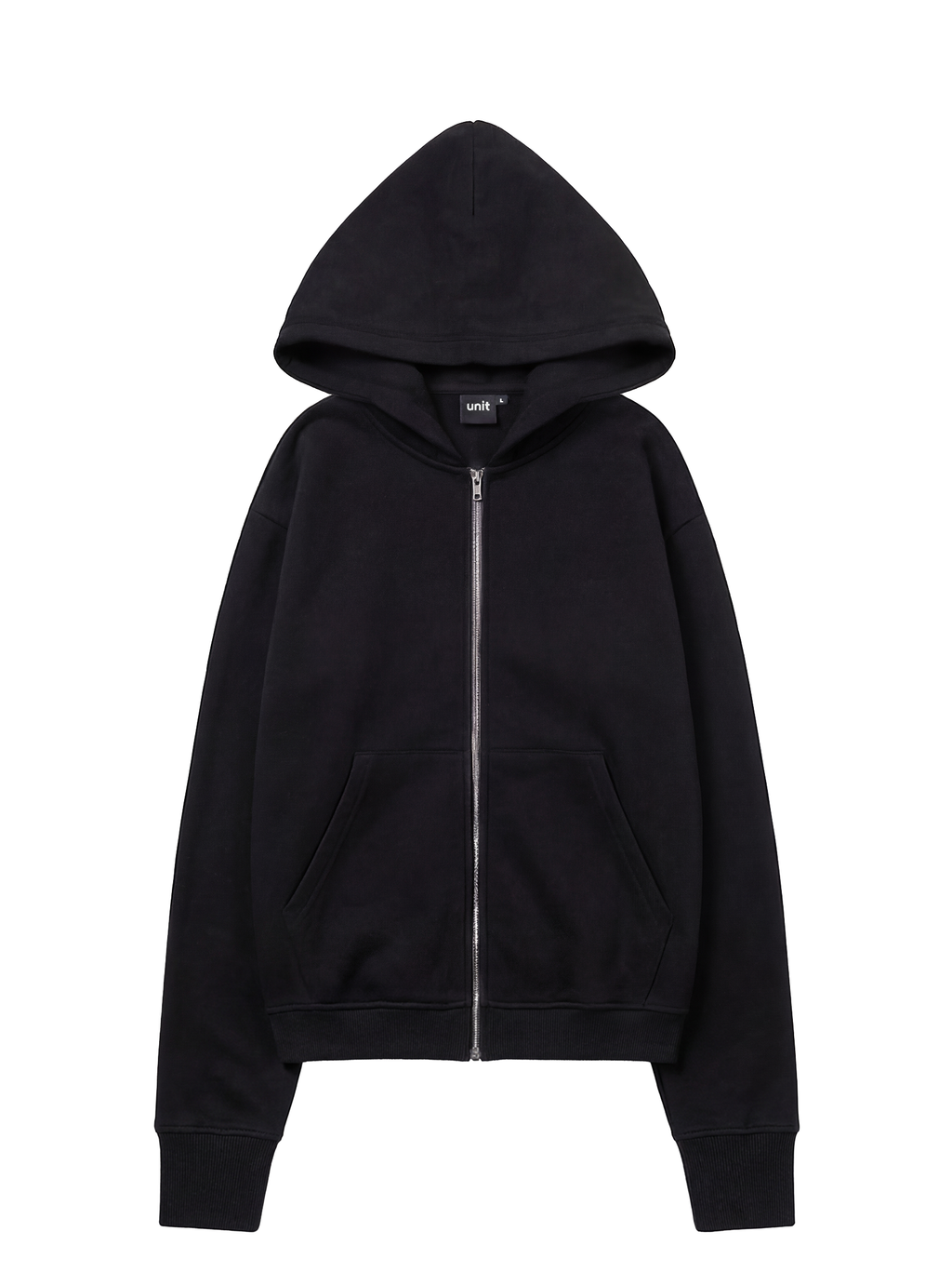 BASIC ZIP HOODIE - black